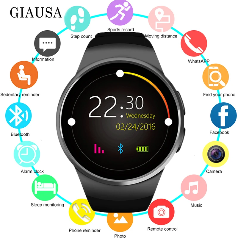 Hot Sell KW18 Smart Watch Passometer Heart Rate Support SIM TF Card Men SmartWatch Bluetooth for Xiaomi Huawei IOS Smart Phone
Hot Sell KW18 Smart Watch Passometer Heart Rate Support SIM TF Card Men SmartWatch Bluetooth for Xiaomi Huawei IOS Smart Phone