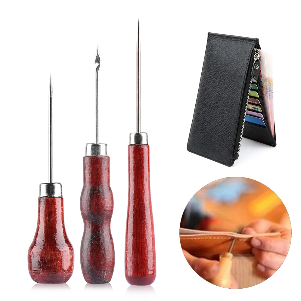 1PC Wooden Handle DIY Leather Tent Sewing Awl Pin Punch Hole Repair Tool Hand Stitcher Leathercraft Needle HandCraft Accessories
1PC Wooden Handle DIY Leather Tent Sewing Awl Pin Punch Hole Repair Tool Hand Stitcher Leathercraft Needle HandCraft Accessories