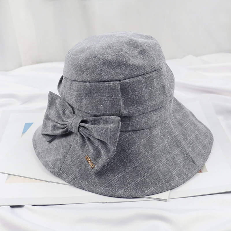 women spring summer cotton foldable outside travel sunscreen adult panama sunhat plaid bucket hat with bowknot
women spring summer cotton foldable outside travel sunscreen adult panama sunhat plaid bucket hat with bowknot