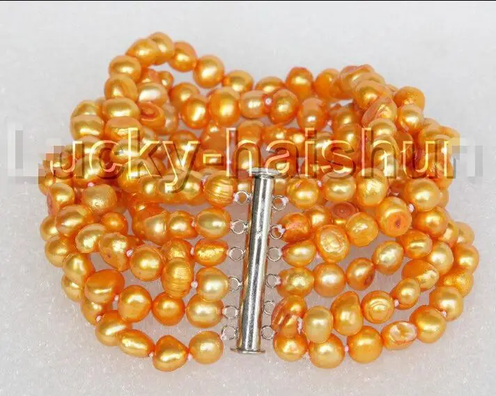 Wholesale price 16new ^^^^^^^8" 8mm 6row Baroque dark yellow pearls bracelet magnet clasp j11122
Wholesale price 16new ^^^^^^^8" 8mm 6row Baroque dark yellow pearls bracelet magnet clasp j11122