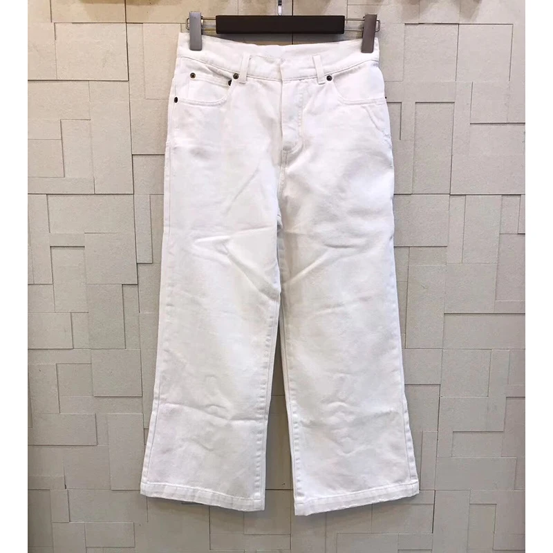 2019 new white Simple casual straight pants women's cotton quality wide leg pants white jeansstraight jeans ladies trousers
2019 new white Simple casual straight pants women's cotton quality wide leg pants white jeansstraight jeans ladies trousers