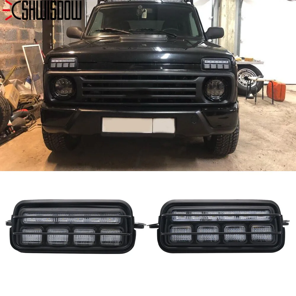 For Lada Niva 4X4 1995 LED DRL Lights With Running Turn Signal PMMA / ABS Plastic Function Accessories Car Styling Tuning
For Lada Niva 4X4 1995 LED DRL Lights With Running Turn Signal PMMA / ABS Plastic Function Accessories Car Styling Tuning
