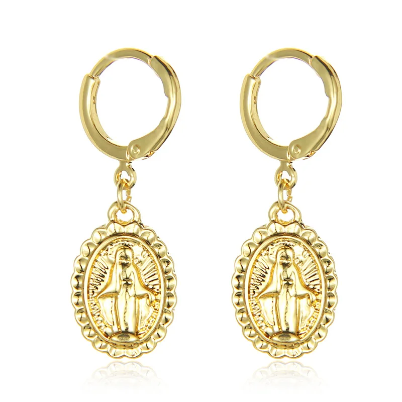 Vintage Gold Virgin Mary Pendant Dangle Earrings for Women Trendy Geometry Round Drop Earring Brincos Oorbellen 2019 Jewelry
Vintage Gold Virgin Mary Pendant Dangle Earrings for Women Trendy Geometry Round Drop Earring Brincos Oorbellen 2019 Jewelry