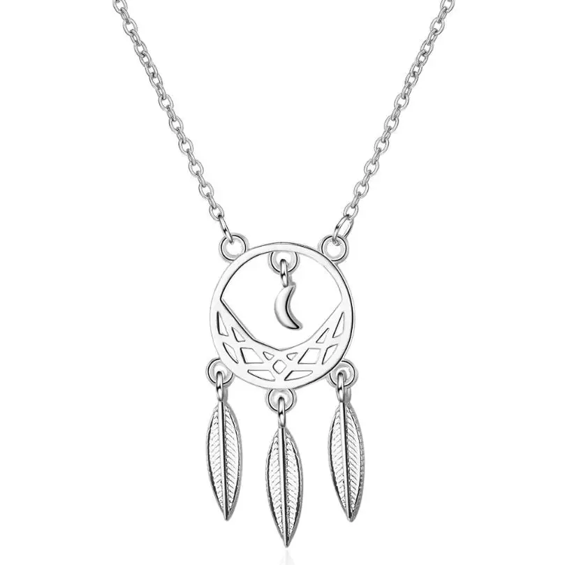 New Dream Catching Hollow Moon Leaves Pendant Necklaces For Women Short Clavicle Chain Choker 925 Sterling Silver Jewelry SAN45
New Dream Catching Hollow Moon Leaves Pendant Necklaces For Women Short Clavicle Chain Choker 925 Sterling Silver Jewelry SAN45
