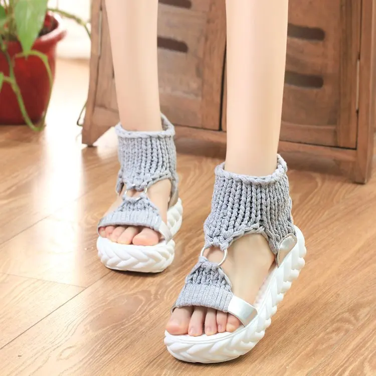 New Arrival Comfortable Women's Summer Sandals Casual Wool Knit Platform Shoes Candy Color Wedge Sandalias
New Arrival Comfortable Women's Summer Sandals Casual Wool Knit Platform Shoes Candy Color Wedge Sandalias