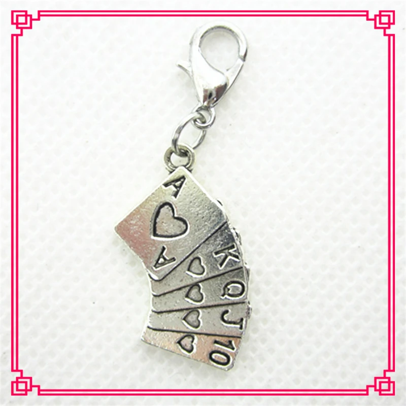 20pcs/lot Play Cards dangle charms lobster clasp Hanging Floating Charm DIY Jewelry Accessories Charms
20pcs/lot Play Cards dangle charms lobster clasp Hanging Floating Charm DIY Jewelry Accessories Charms