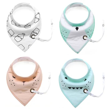 High Quality (4 pcs/lot) Safety Washable Cotton Baby Bibs Cartoon Print Triangle Adjustable Baby Bibs With Pacifier Hangers
High Quality (4 pcs/lot) Safety Washable Cotton Baby Bibs Cartoon Print Triangle Adjustable Baby Bibs With Pacifier Hangers