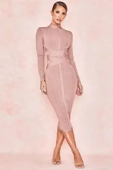 High Quality Long Sleeve Bandage Dress Sexy Autumn Winter Khaki Knee Length Rayon Homecoming Party Dress
High Quality Long Sleeve Bandage Dress Sexy Autumn Winter Khaki Knee Length Rayon Homecoming Party Dress