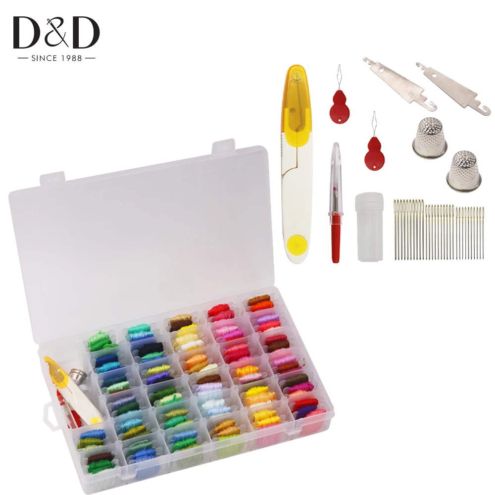 D&D Embroidery Sewing Tools Kits 96pcs Plastic Thread Card Bobbins Floss For Storage Holder/ Thread Cutter / With Storage Box
D&D Embroidery Sewing Tools Kits 96pcs Plastic Thread Card Bobbins Floss For Storage Holder/ Thread Cutter / With Storage Box
