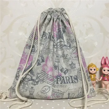 YILE Cotton Linen Drawstring Travel Backpack Student Book Bag Print Purple Pink Flower Butterfly Black Eiffel Tower B31
YILE Cotton Linen Drawstring Travel Backpack Student Book Bag Print Purple Pink Flower Butterfly Black Eiffel Tower B31