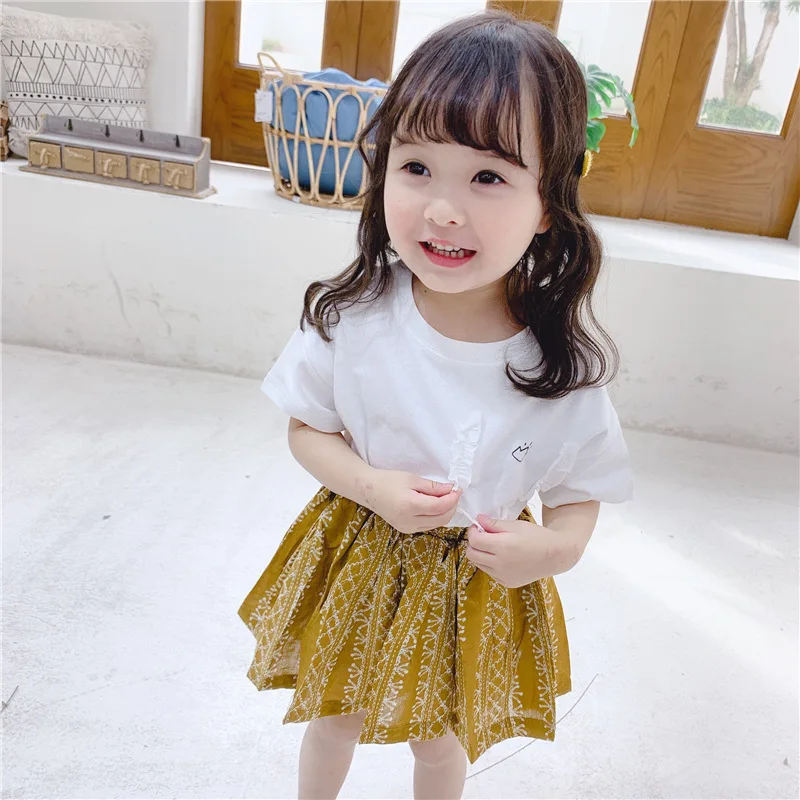 Summer Korean style cotton cartoon printed short sleeve T shirts for girls kids all-match casual lacework Tees clothes
Summer Korean style cotton cartoon printed short sleeve T shirts for girls kids all-match casual lacework Tees clothes