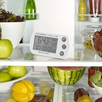LED Digital Waterproof Refrigerator Freezer Thermometer C / F Temperature Fridge Freezer Alarm DTH-130
LED Digital Waterproof Refrigerator Freezer Thermometer C / F Temperature Fridge Freezer Alarm DTH-130