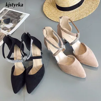 kjstyrka 2019 high quality crystal belt flock spring autumn zipper pointed toe women pumps 9cm stiletto heels zapatillas mujer
kjstyrka 2019 high quality crystal belt flock spring autumn zipper pointed toe women pumps 9cm stiletto heels zapatillas mujer