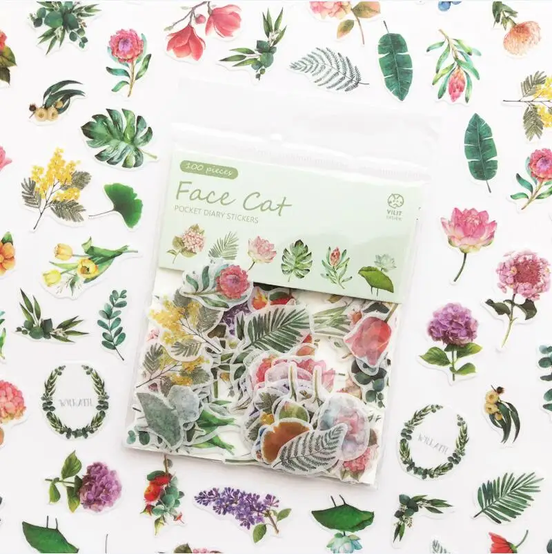 100 pcs/pack Green leaf Flower Bullet Journal Decorative Washi Stickers Cute Scrapbooking DIY Diary Album Stick Label Stationery
100 pcs/pack Green leaf Flower Bullet Journal Decorative Washi Stickers Cute Scrapbooking DIY Diary Album Stick Label Stationery