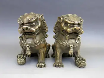 Chinese Brass Copper Animal Feng shui Foo Dog Lion town house Statue pair
Chinese Brass Copper Animal Feng shui Foo Dog Lion town house Statue pair