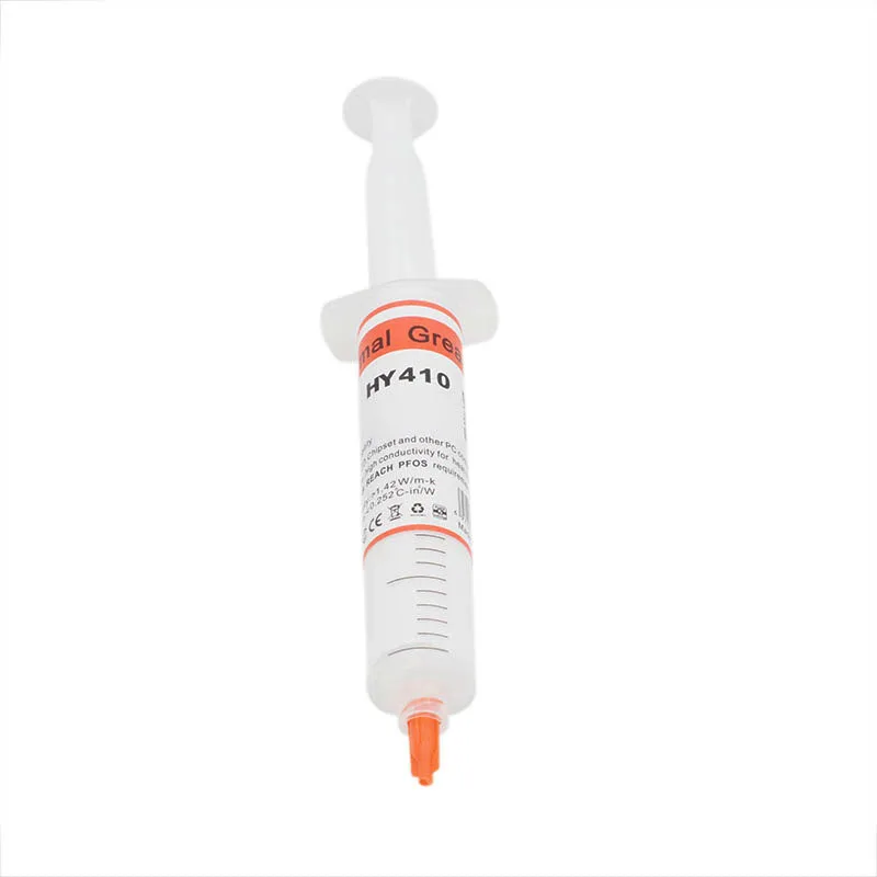 30G HY410-TU20 White Thermal Grease Conductive Paste Compound PC Laptop CPU Heatsink Tube
30G HY410-TU20 White Thermal Grease Conductive Paste Compound PC Laptop CPU Heatsink Tube