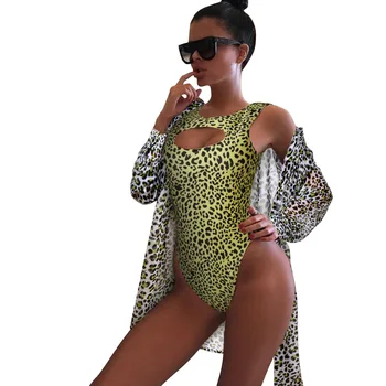 Summer Lepoard Print Womens 2 Piece Set Warp One Piece Bodysuit+Cardigan Cover Ups Sexy Swimsuit Beach Wear Swimwear Monokini
Summer Lepoard Print Womens 2 Piece Set Warp One Piece Bodysuit+Cardigan Cover Ups Sexy Swimsuit Beach Wear Swimwear Monokini