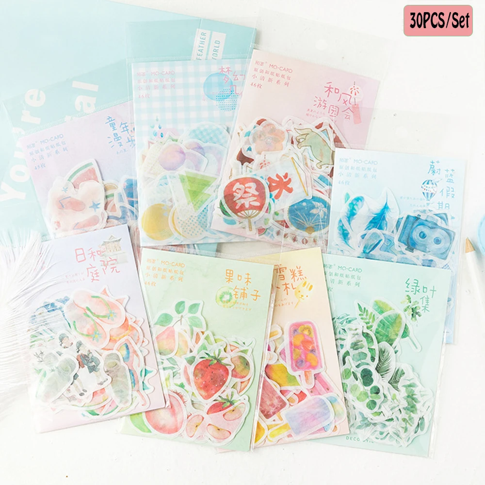 30PCS/Set Fresh Series Creative Paper Stickers Ablum Diary Scrapbooking Label Sticker Kawaii Stationery 8 Styles
30PCS/Set Fresh Series Creative Paper Stickers Ablum Diary Scrapbooking Label Sticker Kawaii Stationery 8 Styles