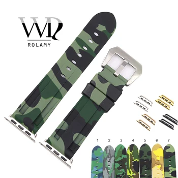 Rolamy 38 40 42 44mm Camo Yellow Black Green Pure Silicone Rubber Replacement Wrist Watchband Strap For Iwatch Series 4/3/2/1
Rolamy 38 40 42 44mm Camo Yellow Black Green Pure Silicone Rubber Replacement Wrist Watchband Strap For Iwatch Series 4/3/2/1