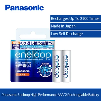 Original Panasonic AAA Rechargeable Battery 2pcs/lot 1.2V 800mAh Ni-MH Pre-Charged Batteries For Toys Camera Microphone eneloop
Original Panasonic AAA Rechargeable Battery 2pcs/lot 1.2V 800mAh Ni-MH Pre-Charged Batteries For Toys Camera Microphone eneloop
