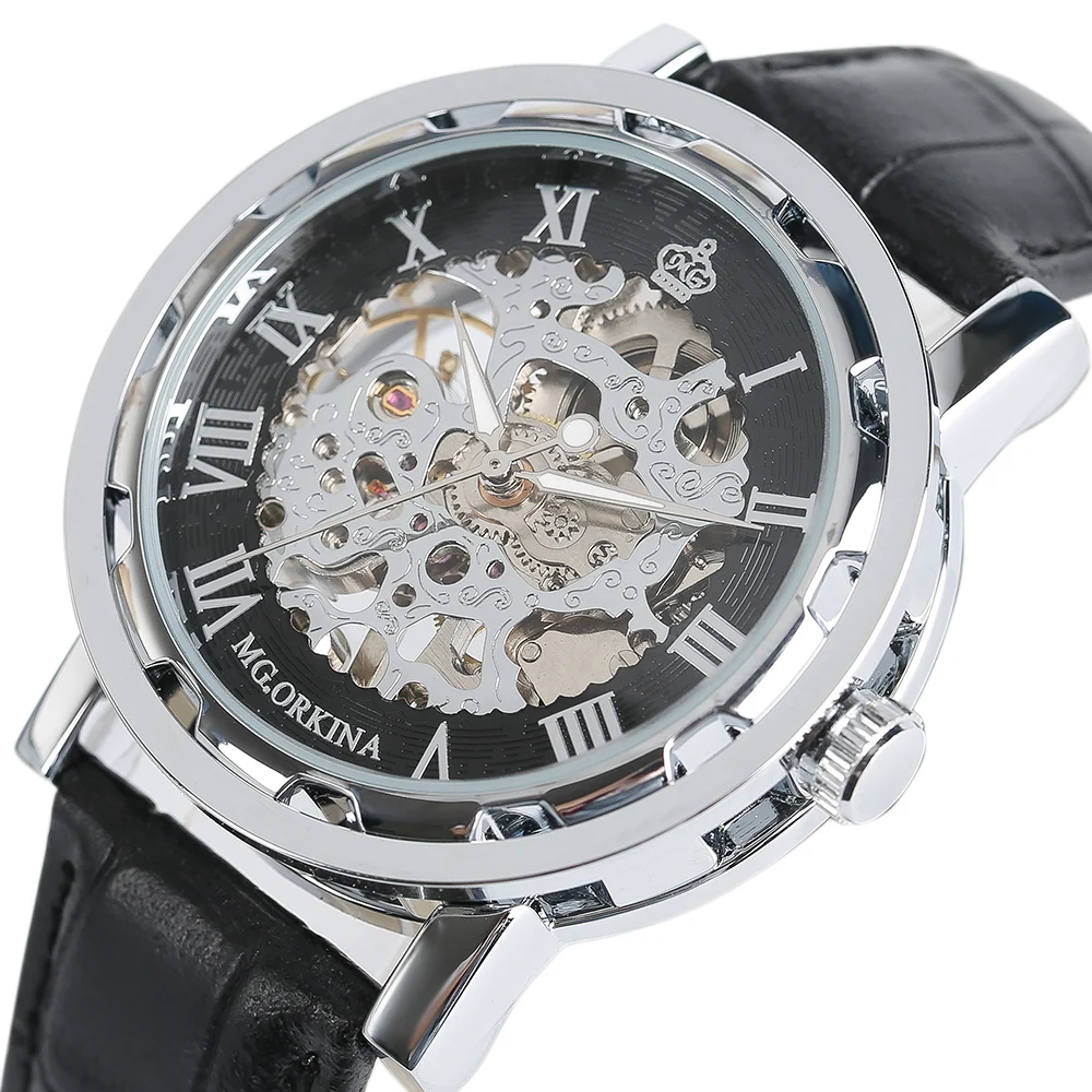 Luxury Skeleton Hand-Winding Mechanical Watch Analog Genuine Leather Band Strap Roman Number Wind-up Cool Men Male Wrist Watch
Luxury Skeleton Hand-Winding Mechanical Watch Analog Genuine Leather Band Strap Roman Number Wind-up Cool Men Male Wrist Watch