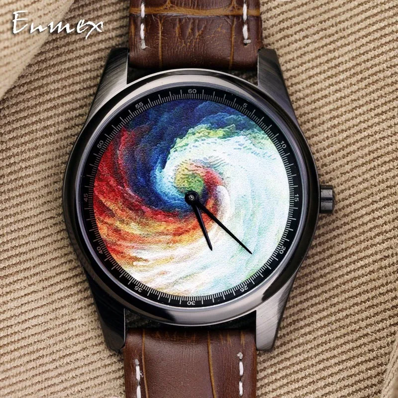 Enmex Individualization design wristwatch 3D vortex whirlpool creative design Oil Painting fashion quartz clock watch
Enmex Individualization design wristwatch 3D vortex whirlpool creative design Oil Painting fashion quartz clock watch