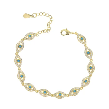Yellow Gold Evil Eye charms Bracelet Women 2019 CZ Blue Turkish Eye Bracelet Girls Evil Eye Jewelry 15+4cm adjustable size
Yellow Gold Evil Eye charms Bracelet Women 2019 CZ Blue Turkish Eye Bracelet Girls Evil Eye Jewelry 15+4cm adjustable size
