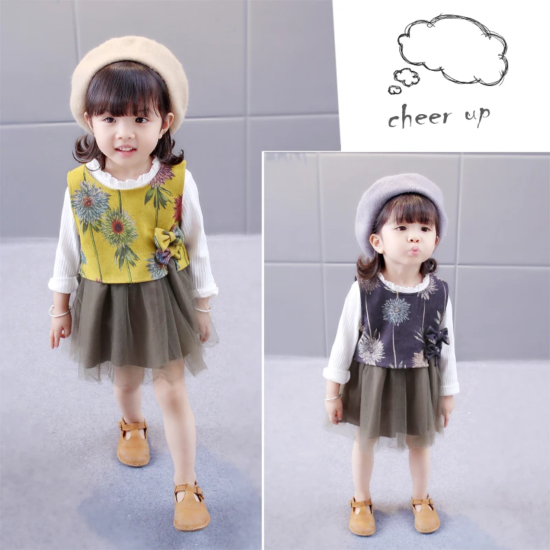 Retail Girls Spring New Dress Set 1-2-3 Year-old girl Baby Autumn skirt Korean Kids Baby princess dress
Retail Girls Spring New Dress Set 1-2-3 Year-old girl Baby Autumn skirt Korean Kids Baby princess dress