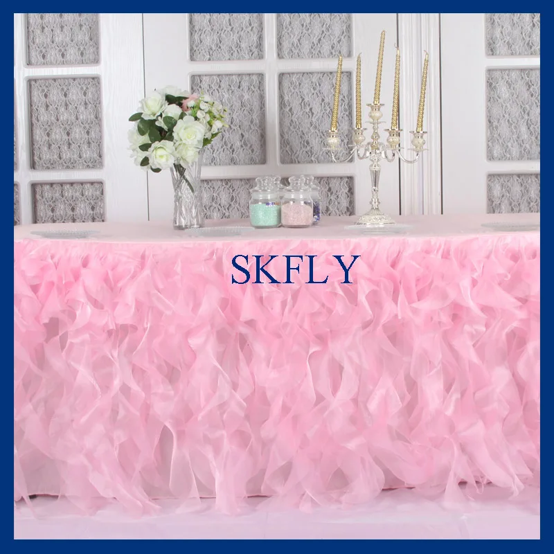 CL010C wedding 2018 custom made nice color elegant 6ft rectangle baby pink organza curly willow table cloth with top 
CL010C wedding 2018 custom made nice color elegant 6ft rectangle baby pink organza curly willow table cloth with top
