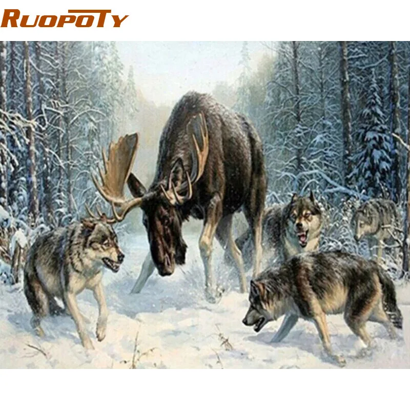 RUOPOTYdiy frame DIY Painting By Numbers Wolve Struggle Animals Acrylic Picture Modern Wall Art Decor For Home Artworks 40x50cm
RUOPOTYdiy frame DIY Painting By Numbers Wolve Struggle Animals Acrylic Picture Modern Wall Art Decor For Home Artworks 40x50cm