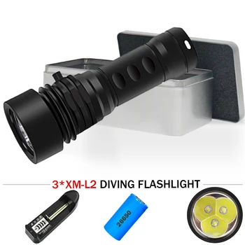 3LED underwater video light scuba flashlight 26650 powerful flashlight xm l2 torch waterproof lantern searchlight lampe tactique
3LED underwater video light scuba flashlight 26650 powerful flashlight xm l2 torch waterproof lantern searchlight lampe tactique