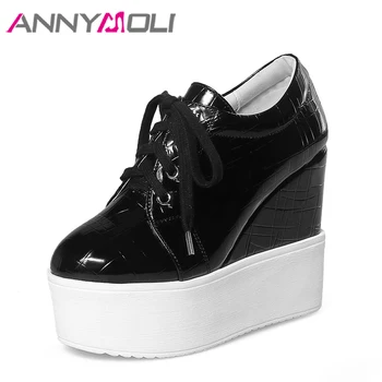 ANNYMOLI Platform Shoes Women High Heels Lace Up Platform Wedges Black Extreme High Heels Punk Spring Shoes White Size 34-39
ANNYMOLI Platform Shoes Women High Heels Lace Up Platform Wedges Black Extreme High Heels Punk Spring Shoes White Size 34-39