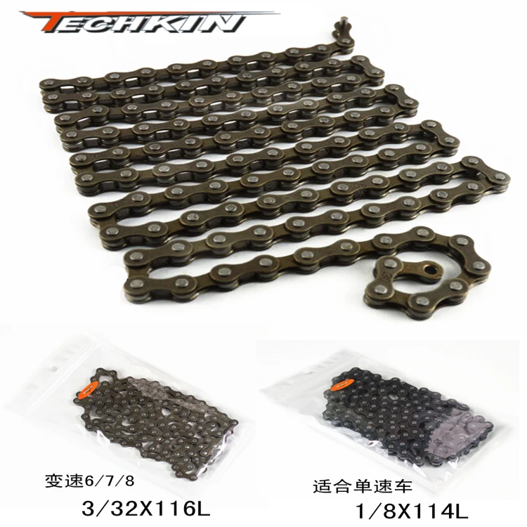 Factory production TECHKIN chain 10623 TK bike single speed multi speed variable speed 6/7/8/12/18/21 speed with magic button
Factory production TECHKIN chain 10623 TK bike single speed multi speed variable speed 6/7/8/12/18/21 speed with magic button