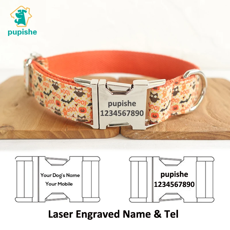 PUPISHE Halloween Dog Collars Orange Personalized Pet Collar Unique Dog Gift Festival Adjustable Small to Large Dog Necklace XL
PUPISHE Halloween Dog Collars Orange Personalized Pet Collar Unique Dog Gift Festival Adjustable Small to Large Dog Necklace XL