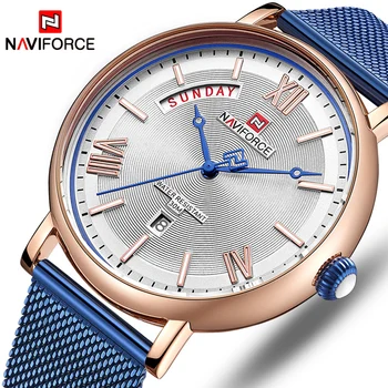 Fashion Mens Quartz Watch NAVIFORCE Luxury Watches for Men Stainless Steel Mesh Waterproof Wrist Watch Relogio Masculino
Fashion Mens Quartz Watch NAVIFORCE Luxury Watches for Men Stainless Steel Mesh Waterproof Wrist Watch Relogio Masculino