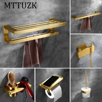 MTTUZK Solid Space aluminum towel rack,towel bar,Brushed Gold Bathroom Hardware Set,Robe hook,Toilet brush bathroom Accessories
MTTUZK Solid Space aluminum towel rack,towel bar,Brushed Gold Bathroom Hardware Set,Robe hook,Toilet brush bathroom Accessories