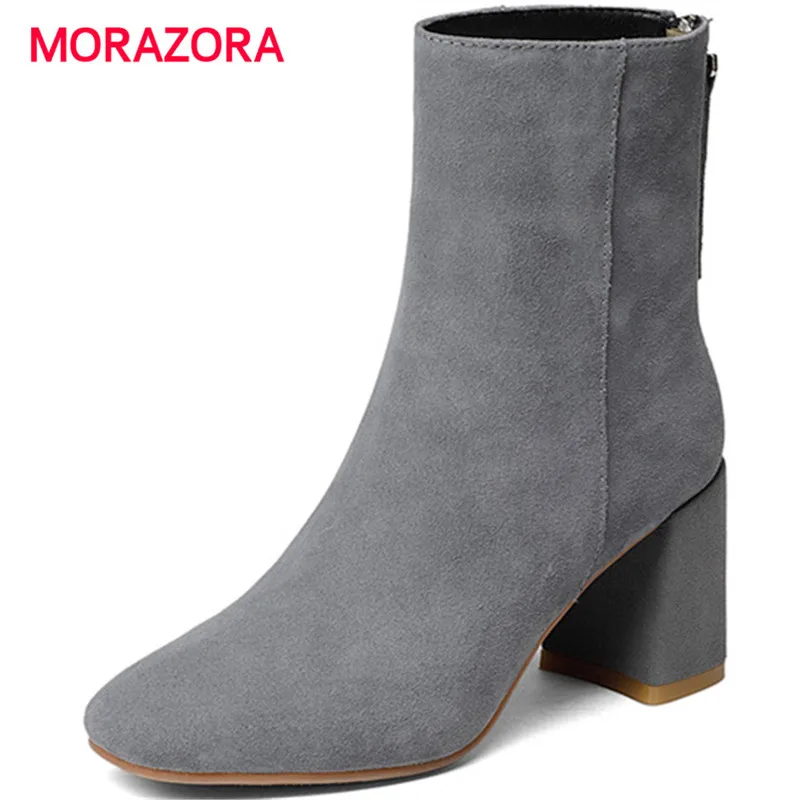 MORAZORA big size simple cow suede leather boots autumn winter square heel ankle boots for women square toe high heel snow boots
MORAZORA big size simple cow suede leather boots autumn winter square heel ankle boots for women square toe high heel snow boots