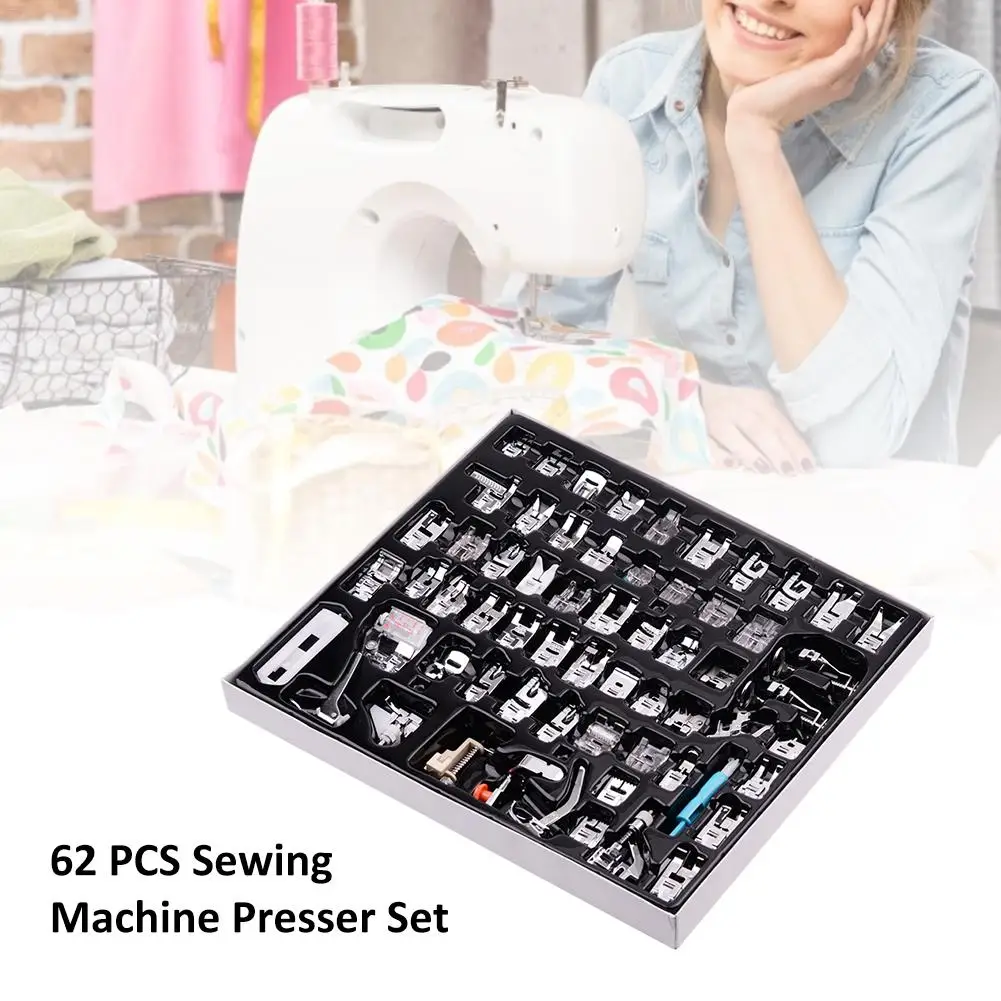 62 PCS Sewing Machine Presser Set Professional Sewing Pressure Ruler Multifunctional Sewing Accessories Weaving Knitting Presser
62 PCS Sewing Machine Presser Set Professional Sewing Pressure Ruler Multifunctional Sewing Accessories Weaving Knitting Presser