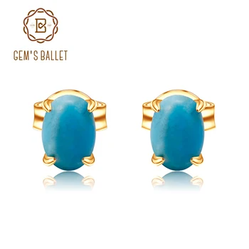 GEM'S BALLET Natural Greenish Turquoise Gemstone Earrings 925 Sterling Silver Handmade Cand Stud Earrings for Women Fine Jewelry
GEM'S BALLET Natural Greenish Turquoise Gemstone Earrings 925 Sterling Silver Handmade Cand Stud Earrings for Women Fine Jewelry