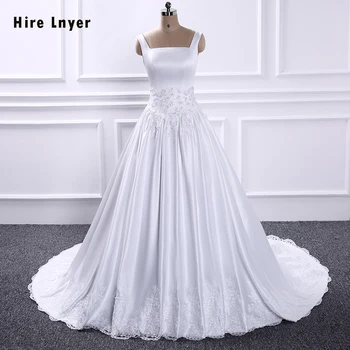 HIRE LNYER 100% Real Picture Square Collar Appliques Pearls Waist France Satin A-line Wedding Dress With Petticoat Mariage
HIRE LNYER 100% Real Picture Square Collar Appliques Pearls Waist France Satin A-line Wedding Dress With Petticoat Mariage