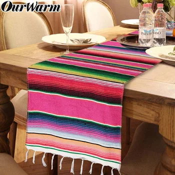 OurWarm Mexican Serape Table Runner for Wedding Home Cotton Table Cover Cloth Rainbow Birthday Fiesta Themed Party Supplies
OurWarm Mexican Serape Table Runner for Wedding Home Cotton Table Cover Cloth Rainbow Birthday Fiesta Themed Party Supplies