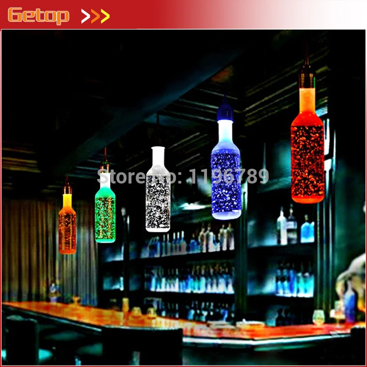 Best Price Bubble Crystal Bottle Pendant Lights BAR lamp creative personality LED restaurant crystal art 6 color for shoose | Лампы и