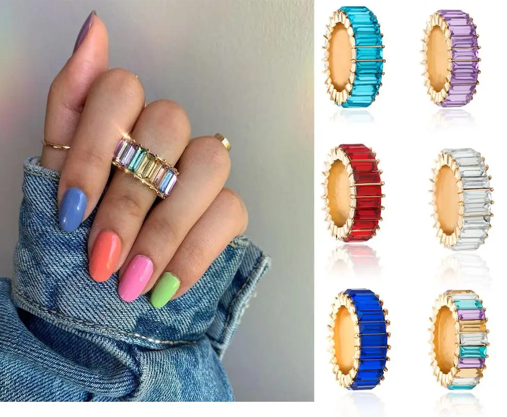 KMVEXO Bohemian Colorful Round Zircon Crystal Rings for Women 2019 Trendy Rhinestone Finger Ring Statement Party Wedding Jewelry
KMVEXO Bohemian Colorful Round Zircon Crystal Rings for Women 2019 Trendy Rhinestone Finger Ring Statement Party Wedding Jewelry