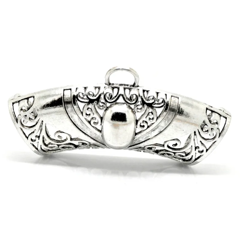Silver Tone Flowers Pattern Carved Bail Beads For Wrap Scarf Fashion Jewelry Findings 10.2x5cm(4"x2")
Silver Tone Flowers Pattern Carved Bail Beads For Wrap Scarf Fashion Jewelry Findings 10.2x5cm(4"x2")