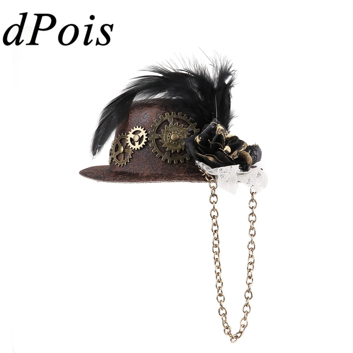 Women Girls Steampunk Mini Top Hat Hair Clip Accented & Feathers Gears Chain Headwear Accessories for Halloween Prom Party Dance
Women Girls Steampunk Mini Top Hat Hair Clip Accented & Feathers Gears Chain Headwear Accessories for Halloween Prom Party Dance