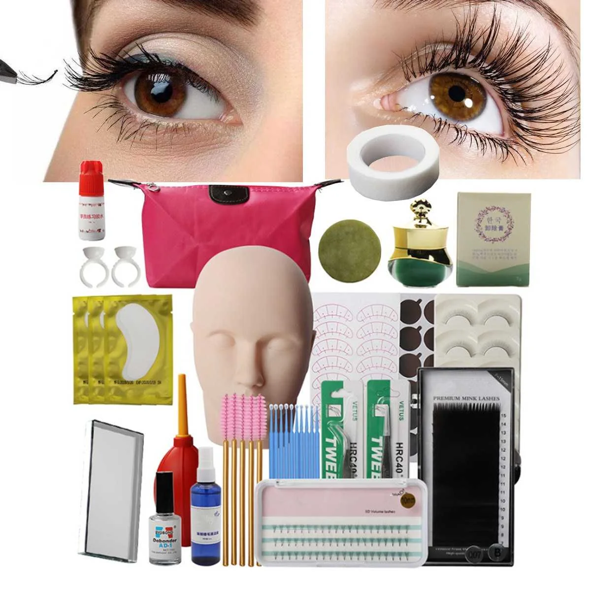 Eyelash Extensions Tool Kit Eyelashes Semi Permanent Make Up Individual False Lash Curl Glue Tweezer Practice Graft Lashes Kit
Eyelash Extensions Tool Kit Eyelashes Semi Permanent Make Up Individual False Lash Curl Glue Tweezer Practice Graft Lashes Kit