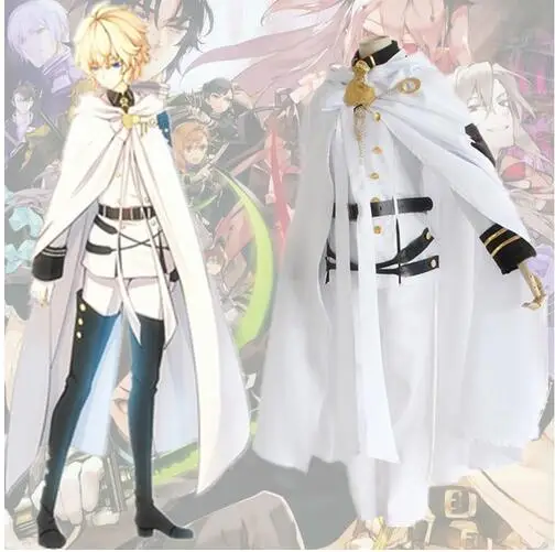 New 2017 Anime Seraph Of The End Owari No Seraph Mikaela Hyakuya Cosplay White Vampire Costume With Cloak
New 2017 Anime Seraph Of The End Owari No Seraph Mikaela Hyakuya Cosplay White Vampire Costume With Cloak