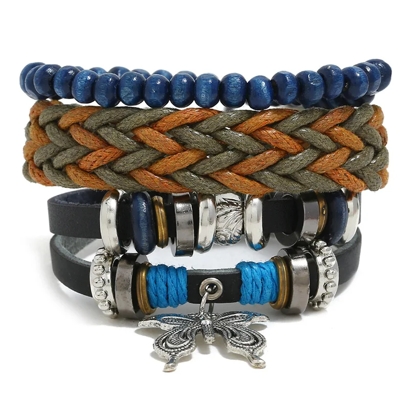 3 Pcs Fashion Personality Hand-woven DIY Multi-layer Bracelet Vintage Alloy Butterfly Pendant Jewelry Women Men's Accessories
3 Pcs Fashion Personality Hand-woven DIY Multi-layer Bracelet Vintage Alloy Butterfly Pendant Jewelry Women Men's Accessories