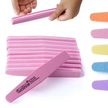 10 sztuk/partia pilniki do paznokci zestaw 100/180 trymer gąbka wapno a ongle bufor plik dwustronnie Manicure pilniczki do szlifowania narzędzie do paznokci(China)