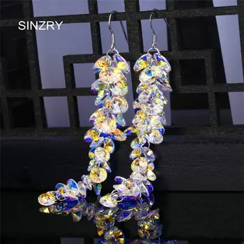 SINZRY jewelry Trendy round crystal dangle earrings luxury silver glass crystal handmade long drop earrings for brides
SINZRY jewelry Trendy round crystal dangle earrings luxury silver glass crystal handmade long drop earrings for brides